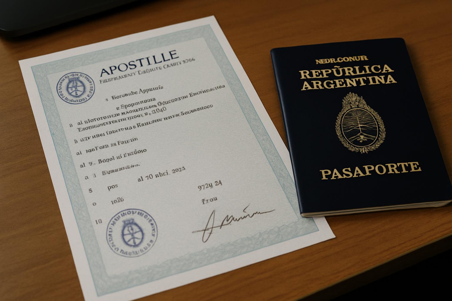 Documento con apostille argentino del Ministerio de Relaciones Exteriores