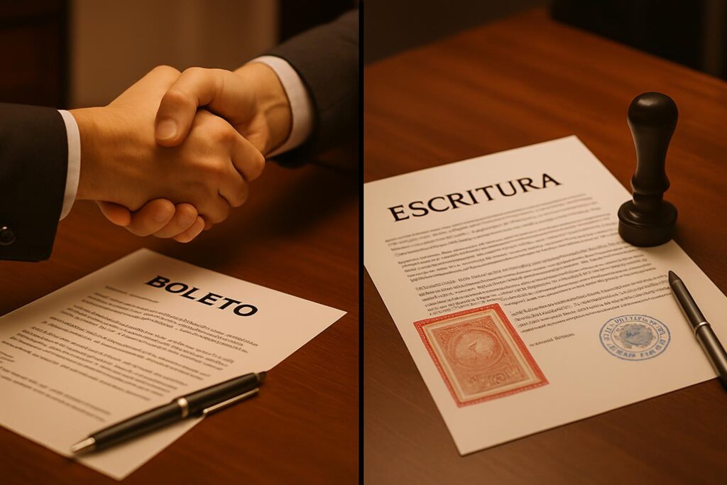 Comparación entre boleto de compraventa y escritura pública en Argentina — documentos notariales