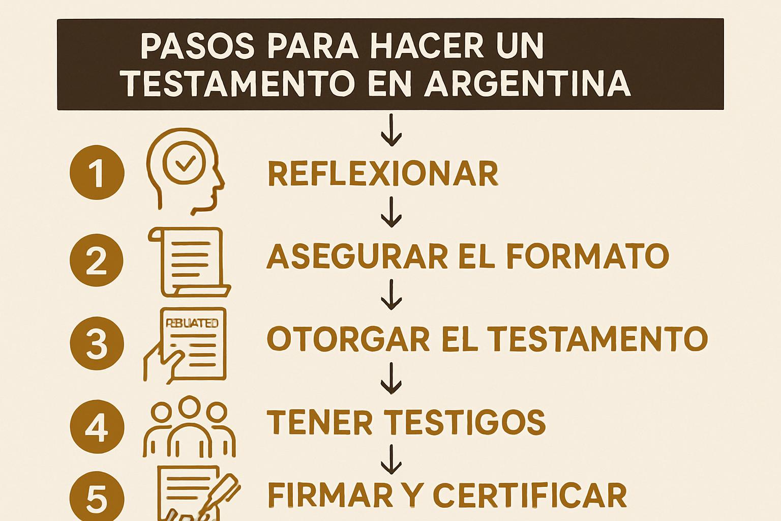 Infografía: 5 pasos para hacer un testamento ante escribano en Córdoba Argentina