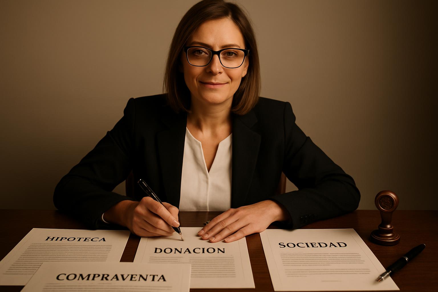Escribana con contratos que requieren escritura pública en Argentina: compraventa, hipoteca, donación