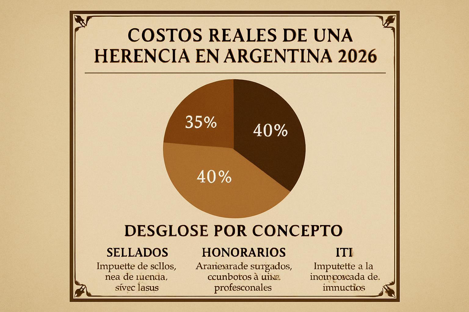 Infografía: costos reales de una sucesión en Argentina 2026 — qué sí se paga