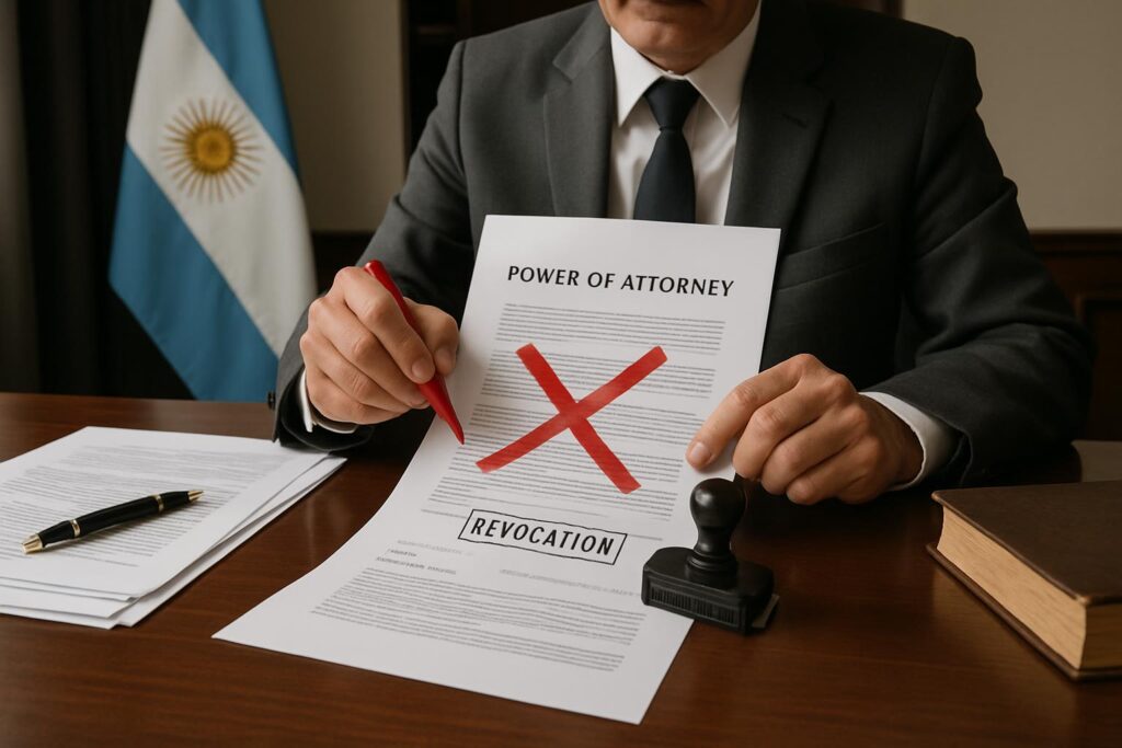 Revocación de poder notarial en Argentina — cancelación de poder especial ante escribano en Córdoba