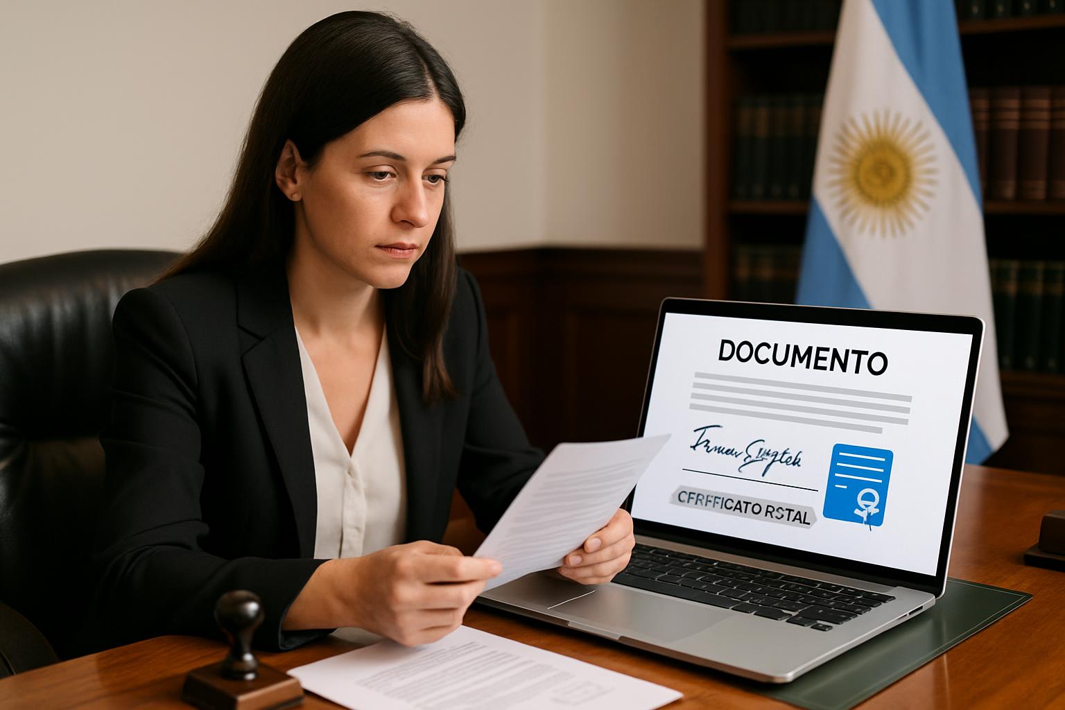 Revisión de documento con firma digital certificada en Argentina — diferencias con firma notarial